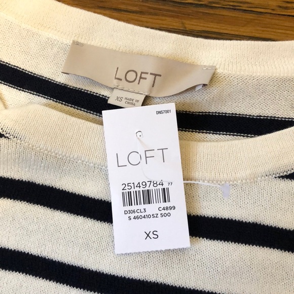 LOFT cap sleeve striped sweater XS - Picture 3 of 4